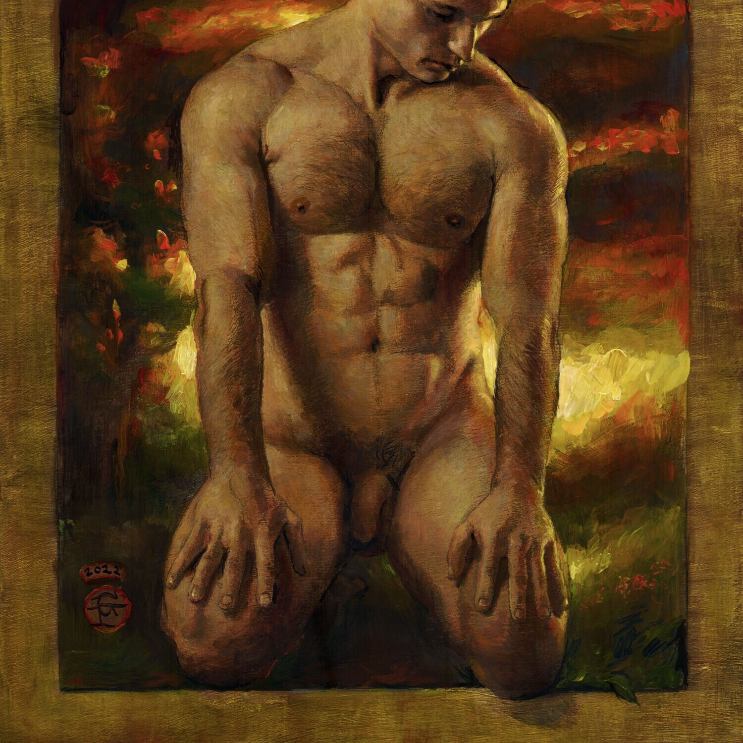 "Awaiting" Original Painting on Panel | Free Shipping Worldwide
