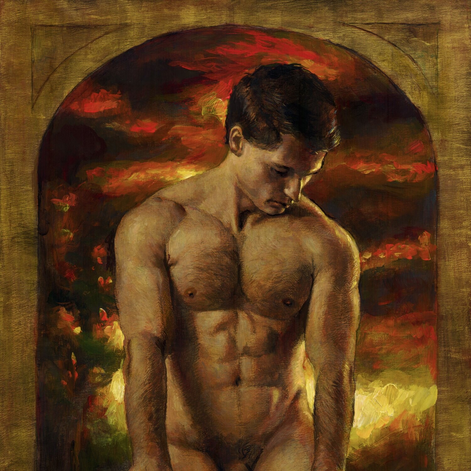 "Awaiting" Original Painting on Panel | Free Shipping Worldwide