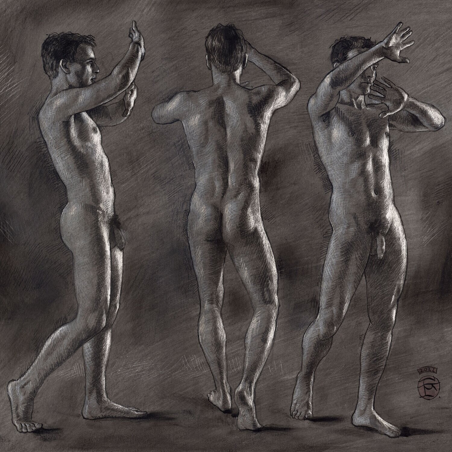 "The Grasping" Unique Hand-Colored Giclée