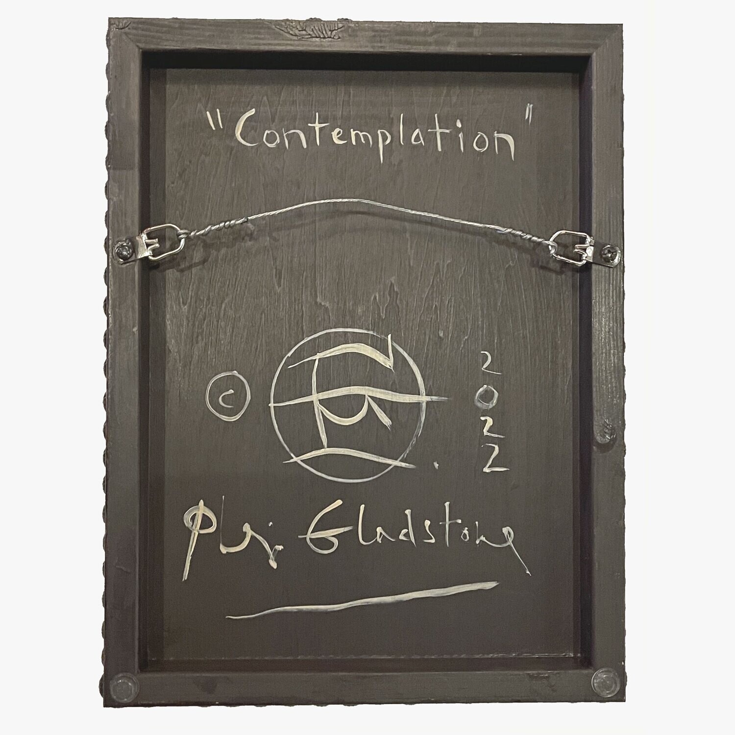 "Contemplation" Original Polychromed Bas-Relief | Free Shipping Worldwide