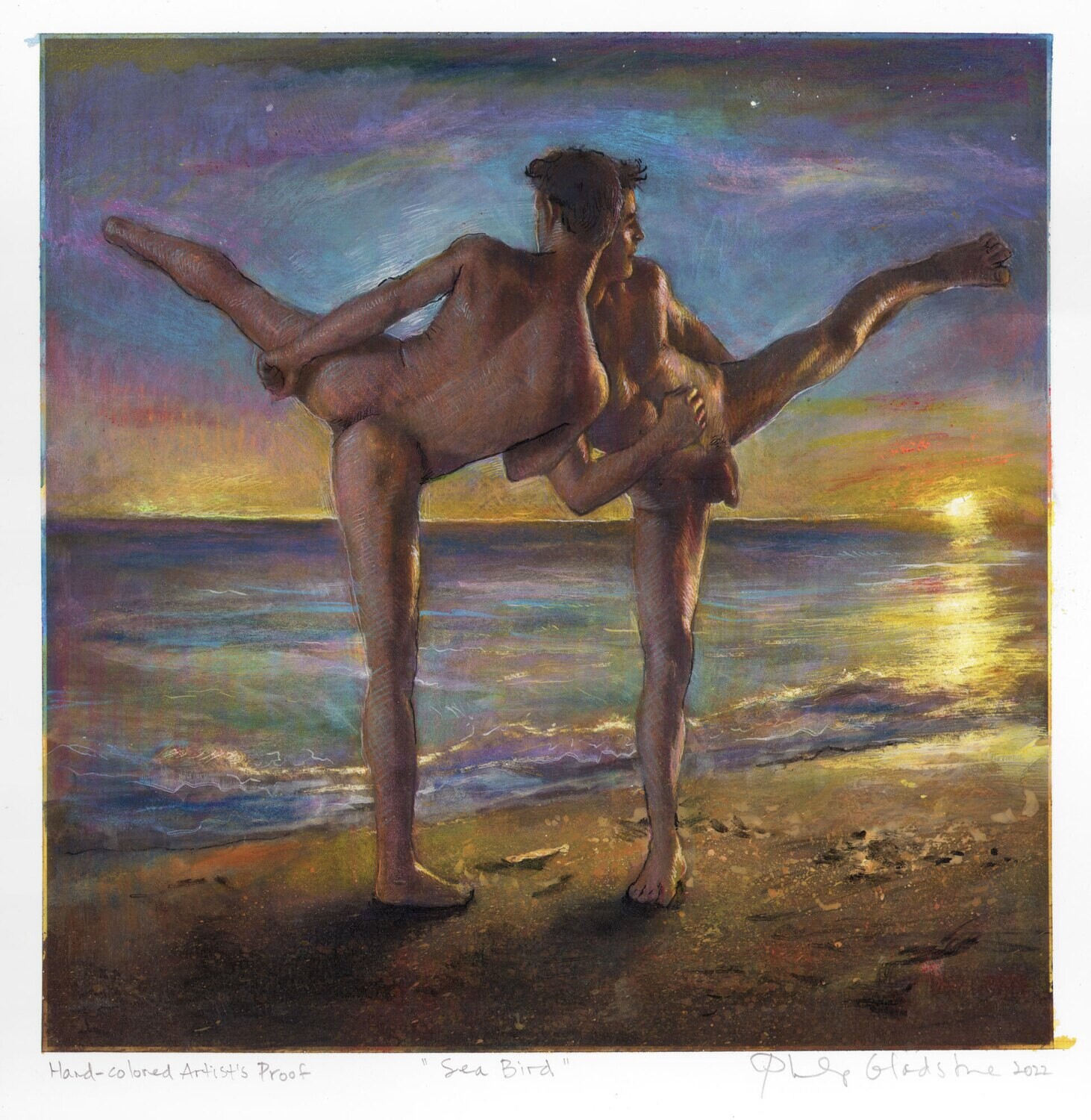 "Sea Bird" Unique Hand-Colored Giclée