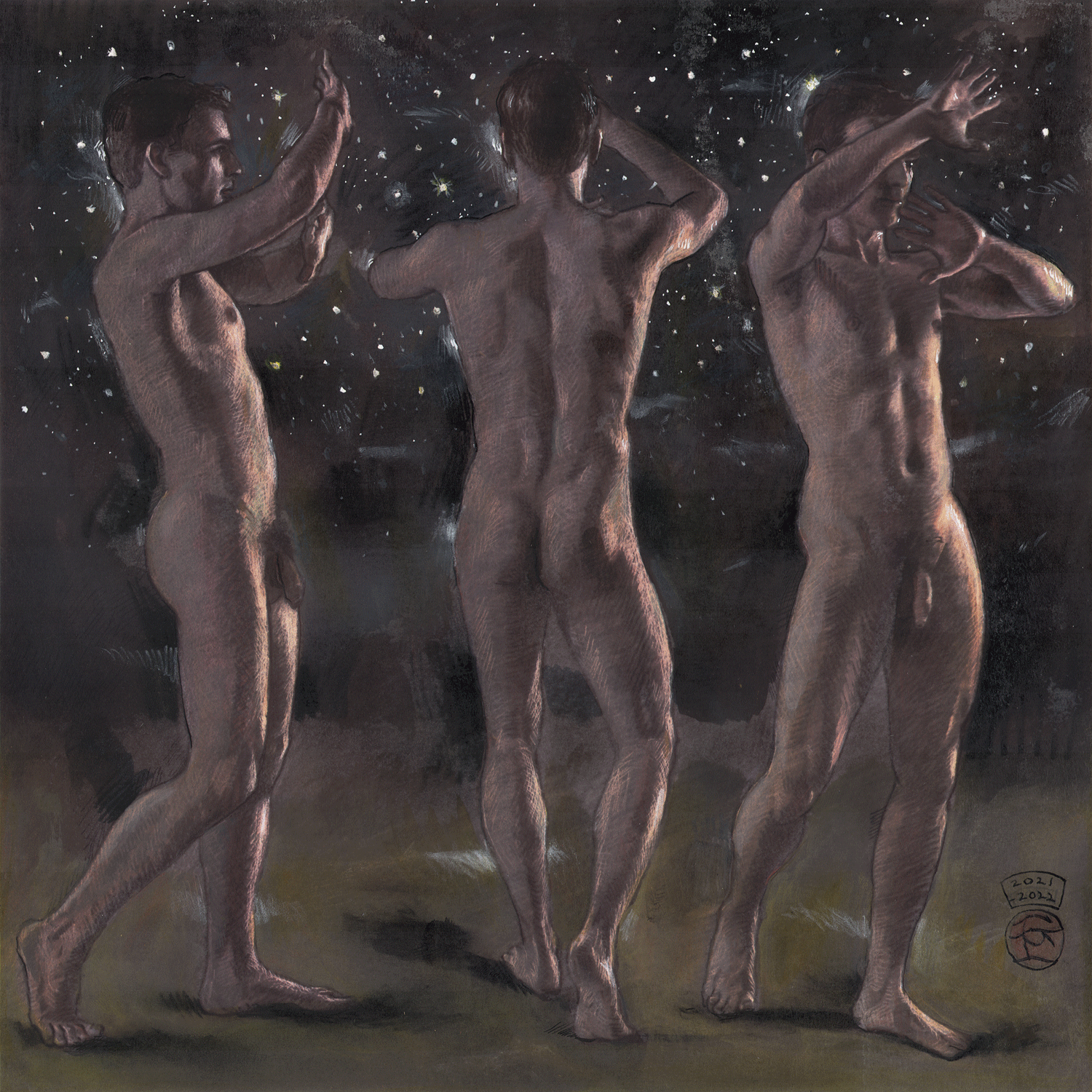 "The Grasping" Unique Hand-Colored Giclée