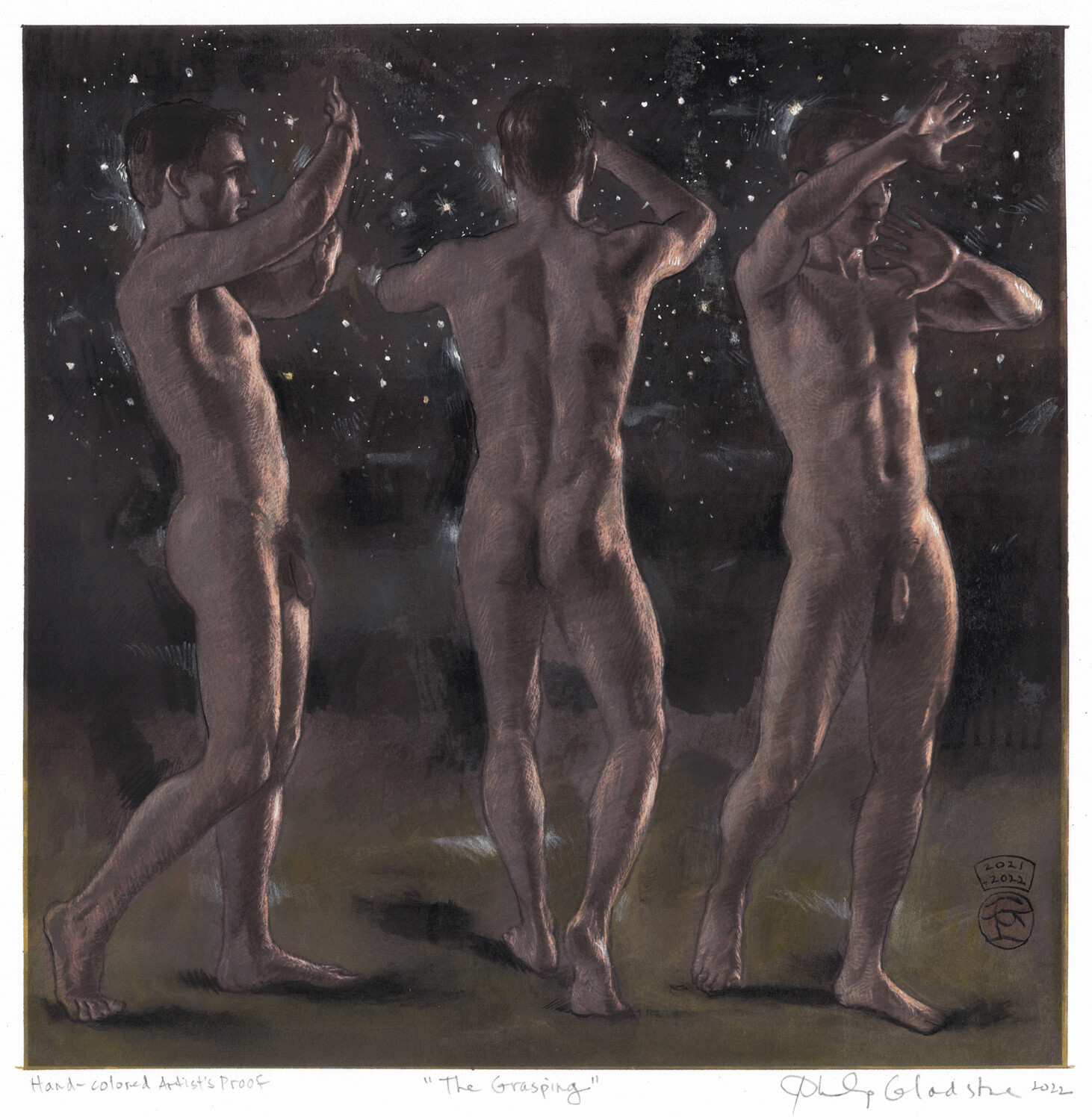 "The Grasping" Unique Hand-Colored Giclée