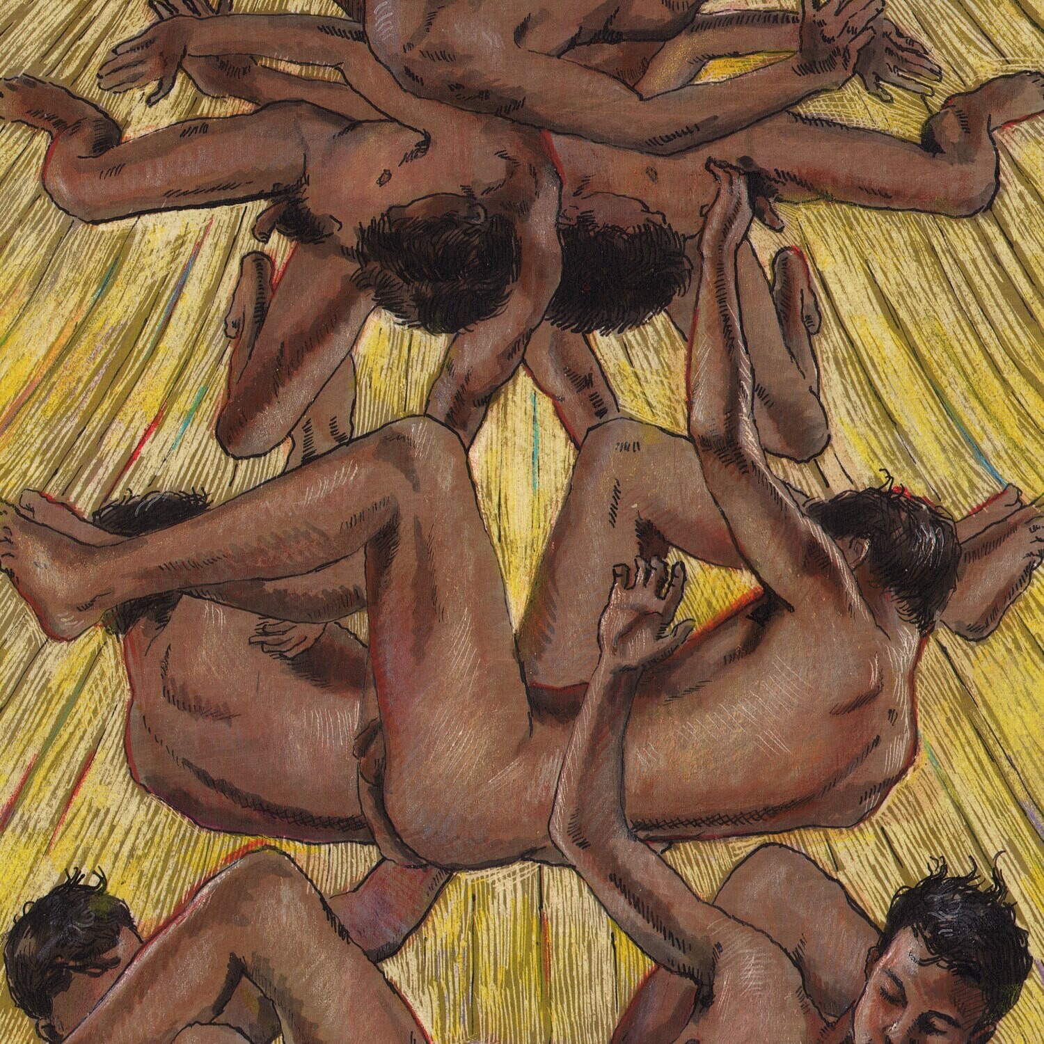 "The Falling Fever Dream" Original Mixed-Media Work on Paper | Free Shipping Worldwide