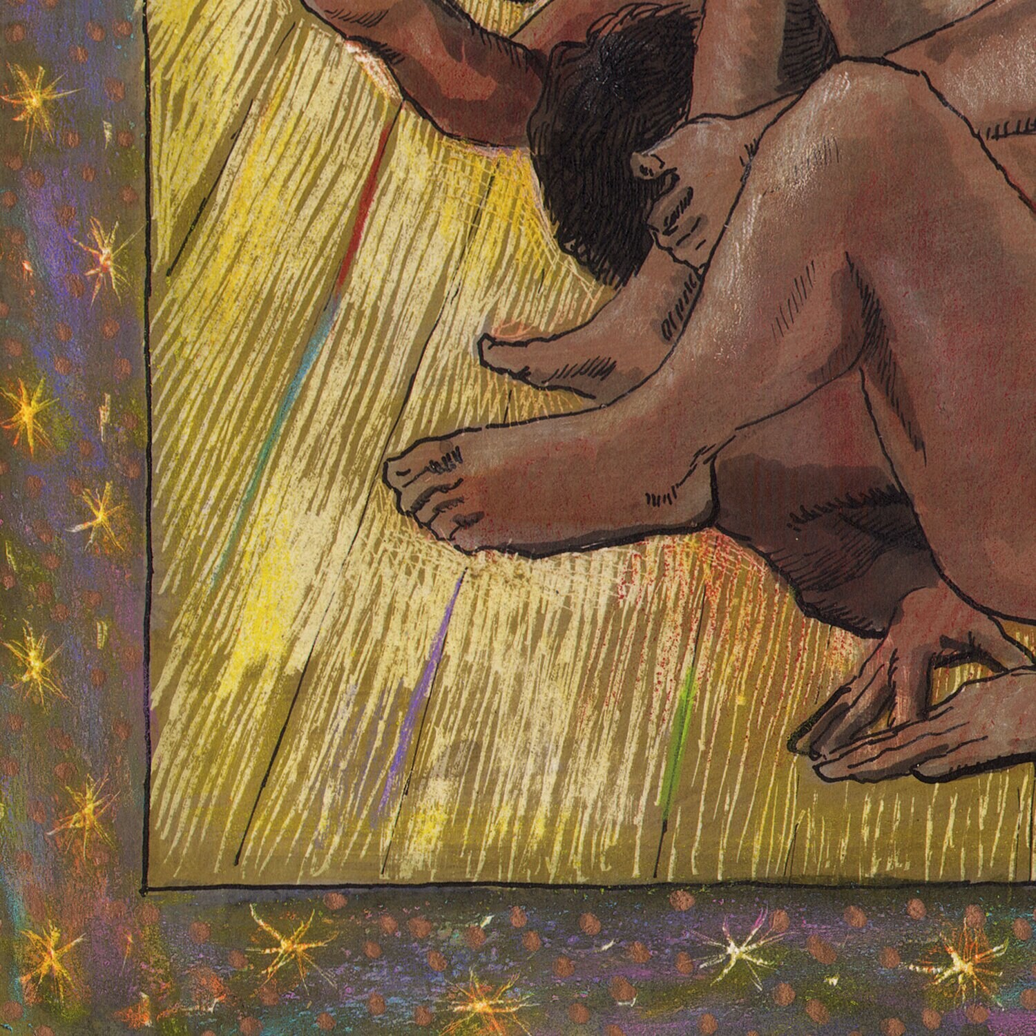 "The Falling Fever Dream" Original Mixed-Media Work on Paper | Free Shipping Worldwide