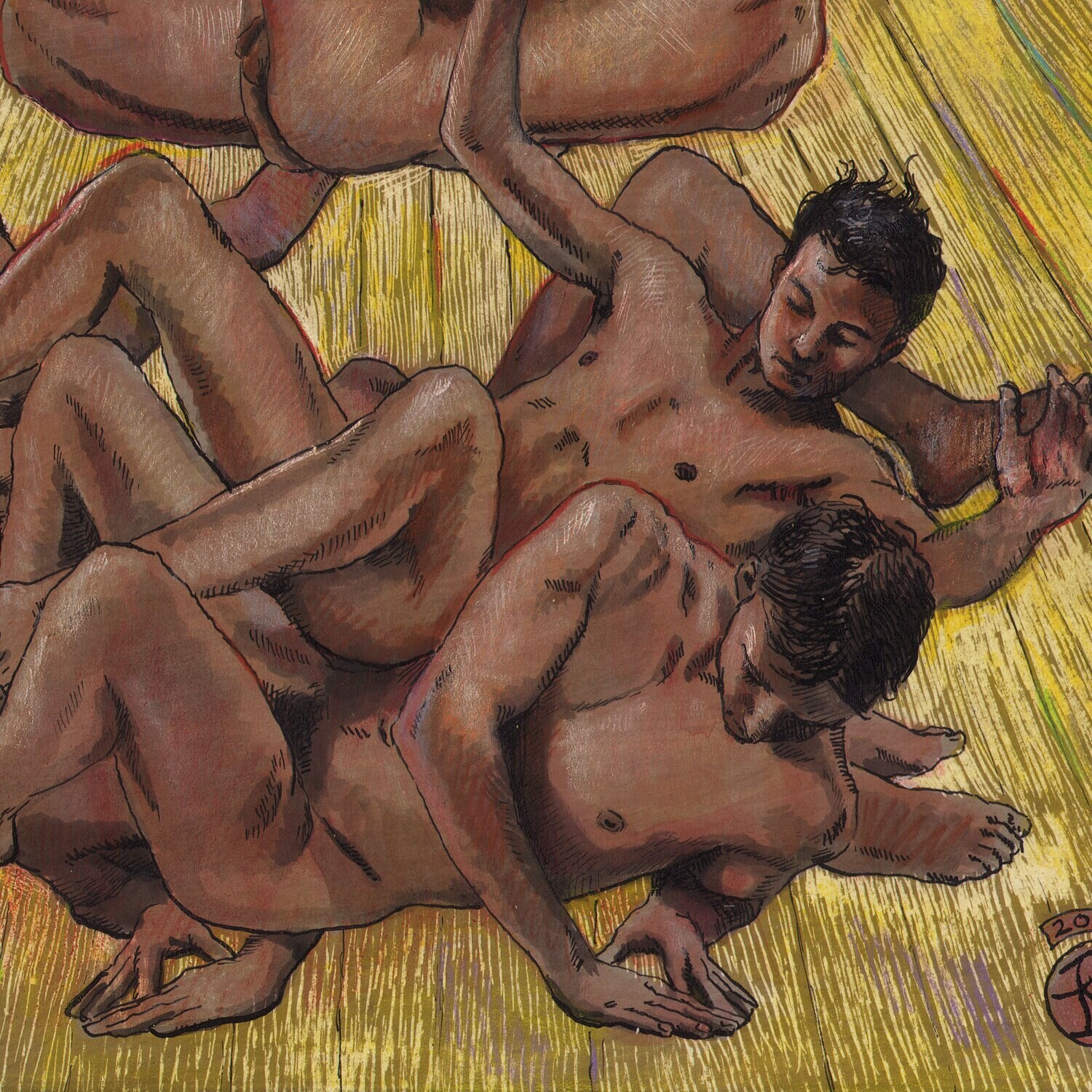 "The Falling Fever Dream" Original Mixed-Media Work on Paper | Free Shipping Worldwide