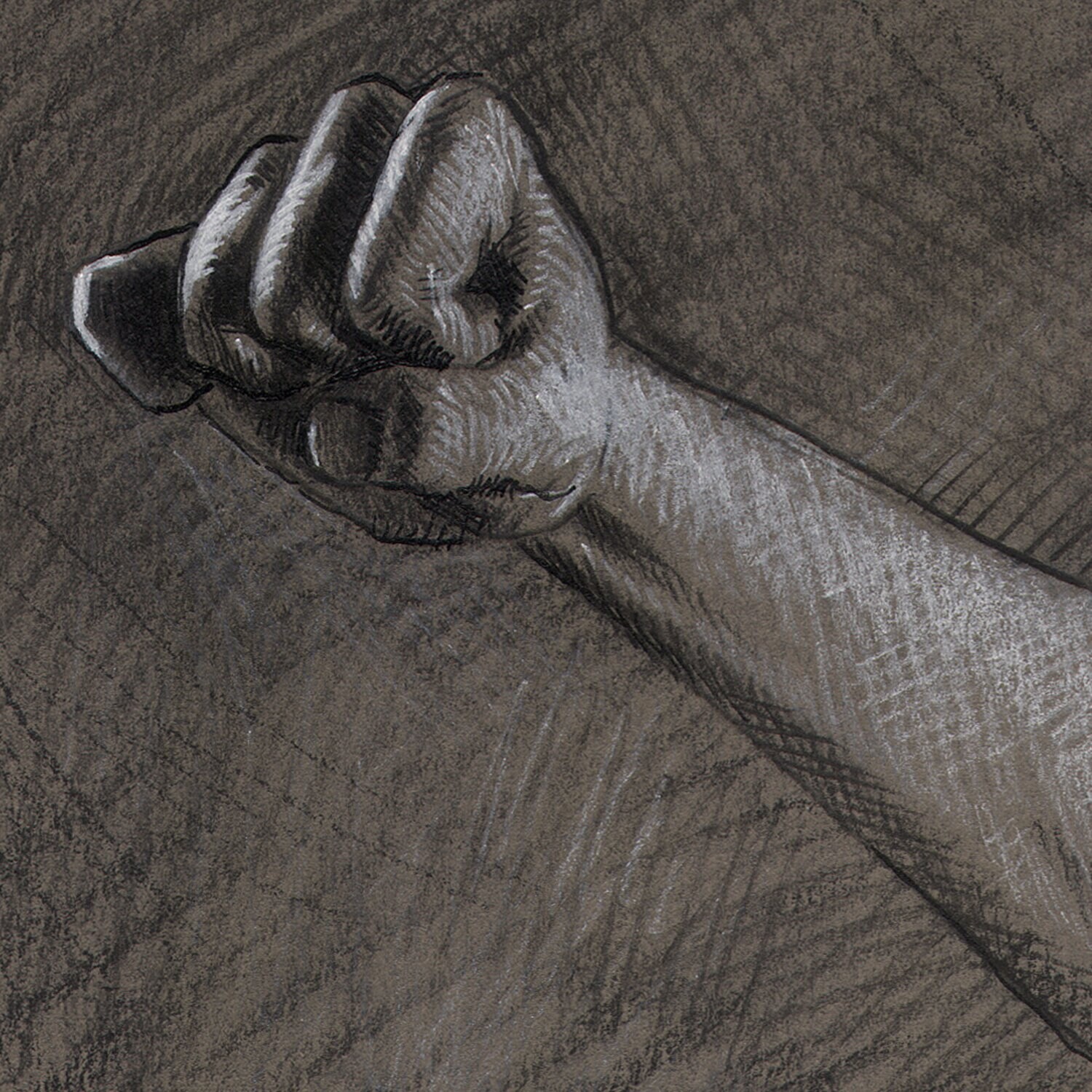 "The Grappling" Original Grisaille Work on Paper | Free Shipping Worldwide