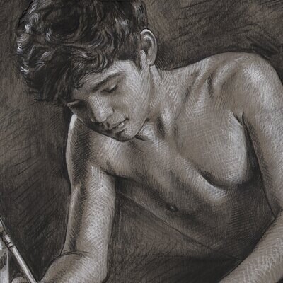"The Dream of Becoming Super" Original Grisaille Work on Paper | Free Shipping Worldwide