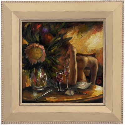 &quot;The Opened Letter&quot; Original Painting on Panel, Framed | Free Shipping Worldwide