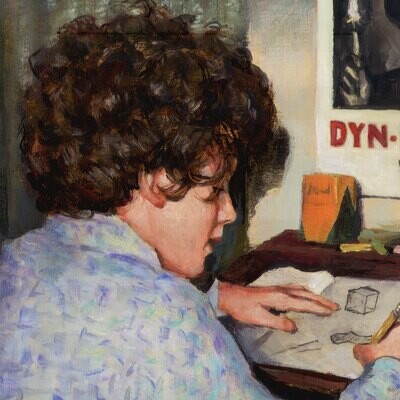 "Dyn-O-Mite! (Self-Portrait as a Child, circa 1975)" Original Painting on Panel | Free Shipping Worldwide
