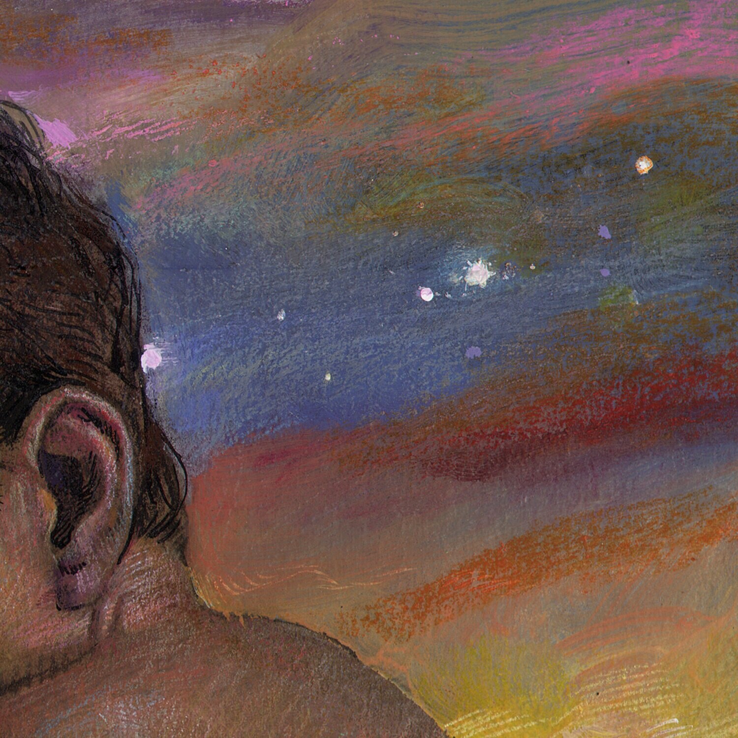 "Don't Look Back" Original Mixed-Media Work on Paper |  Free Shipping Worldwide