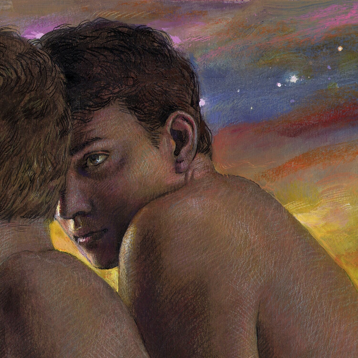 "Don't Look Back" Original Mixed-Media Work on Paper |  Free Shipping Worldwide