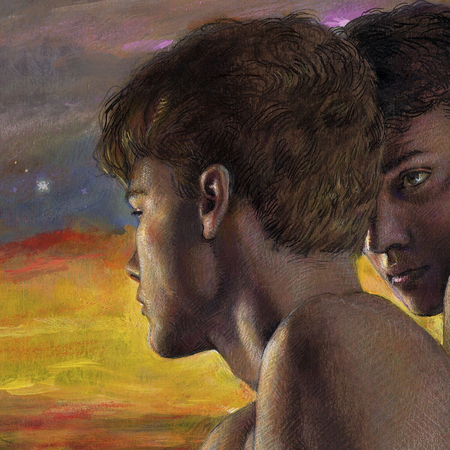 "Don't Look Back" Original Mixed-Media Work on Paper |  Free Shipping Worldwide