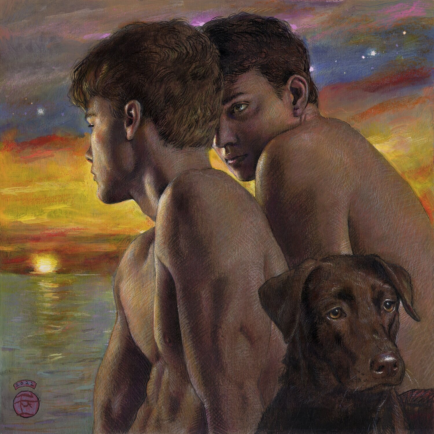 &quot;Don&#39;t Look Back&quot; Original Mixed-Media Work on Paper |  Free Shipping Worldwide