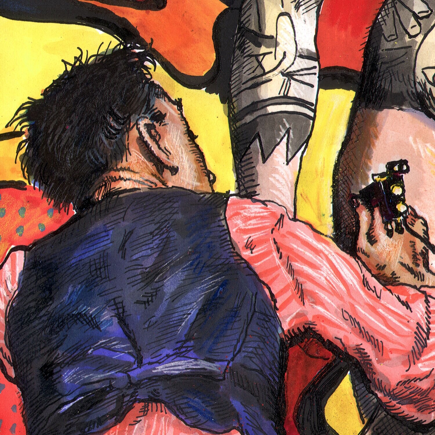"At the Ready" Original Mixed-Media Work on Paper | Free Shipping Worldwide