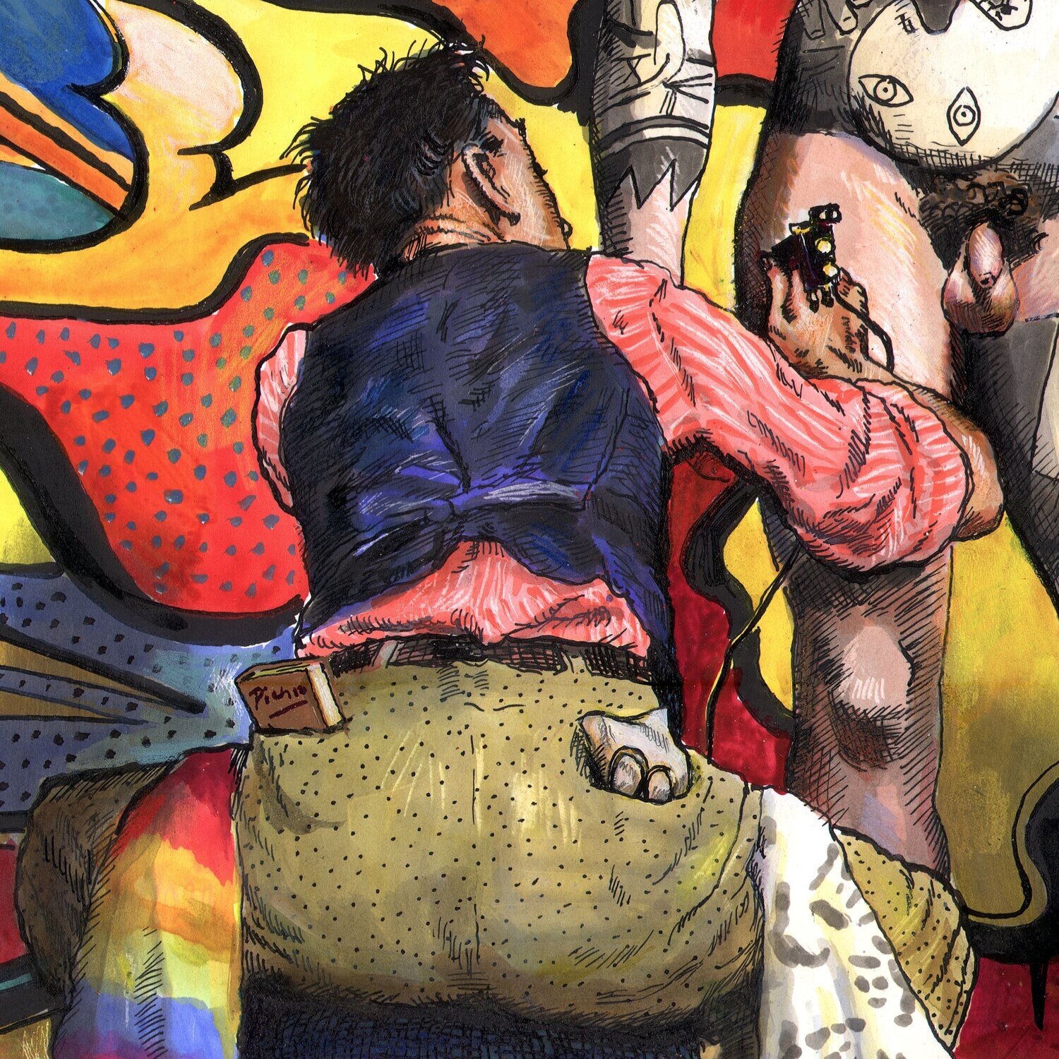 "At the Ready" Original Mixed-Media Work on Paper | Free Shipping Worldwide