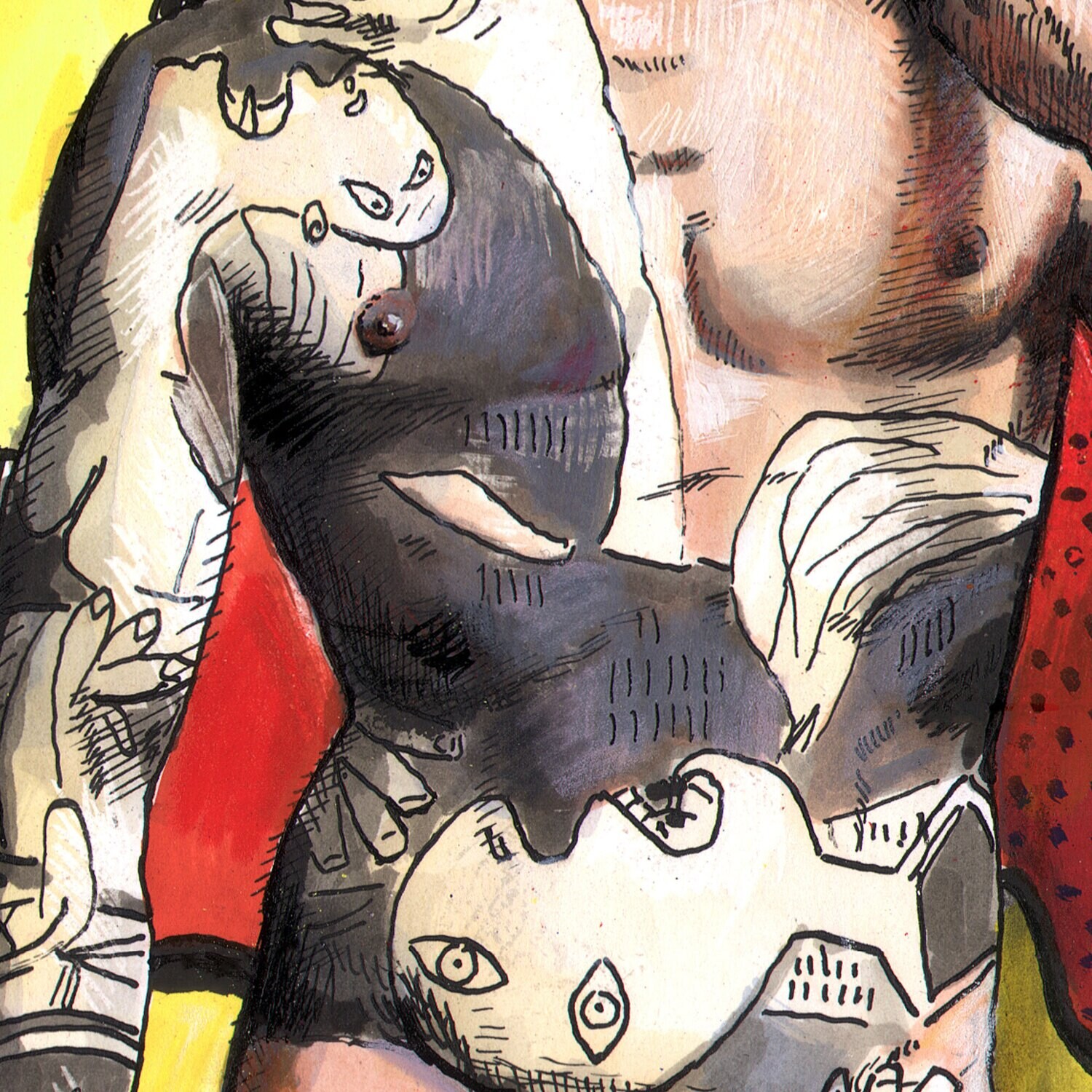 "At the Ready" Original Mixed-Media Work on Paper | Free Shipping Worldwide