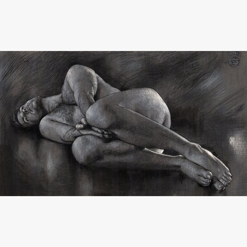"Hope" Original Grisaille Work on Paper | Free Shipping Worldwide
