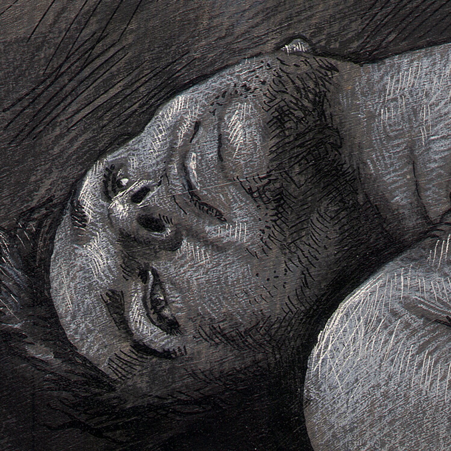 "Hope" Original Grisaille Work on Paper | Free Shipping Worldwide