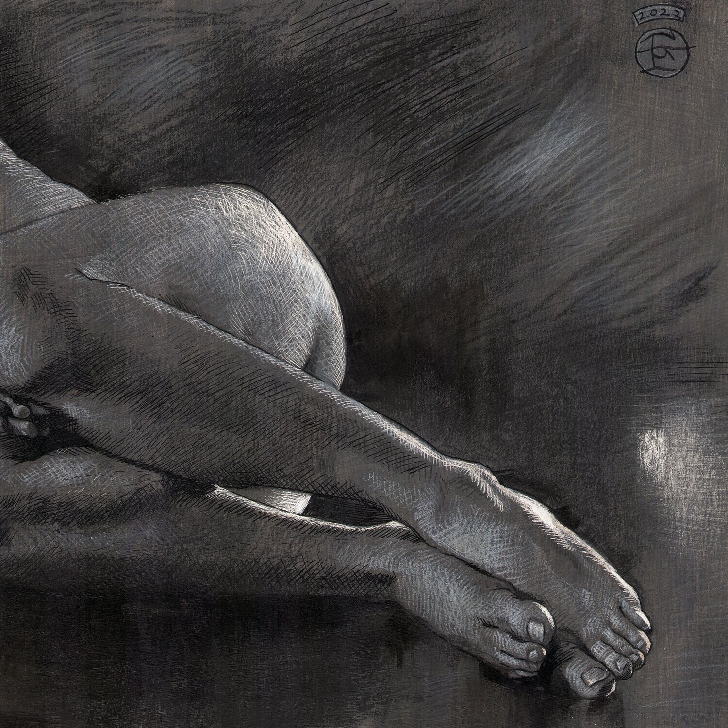 "Hope" Original Grisaille Work on Paper | Free Shipping Worldwide