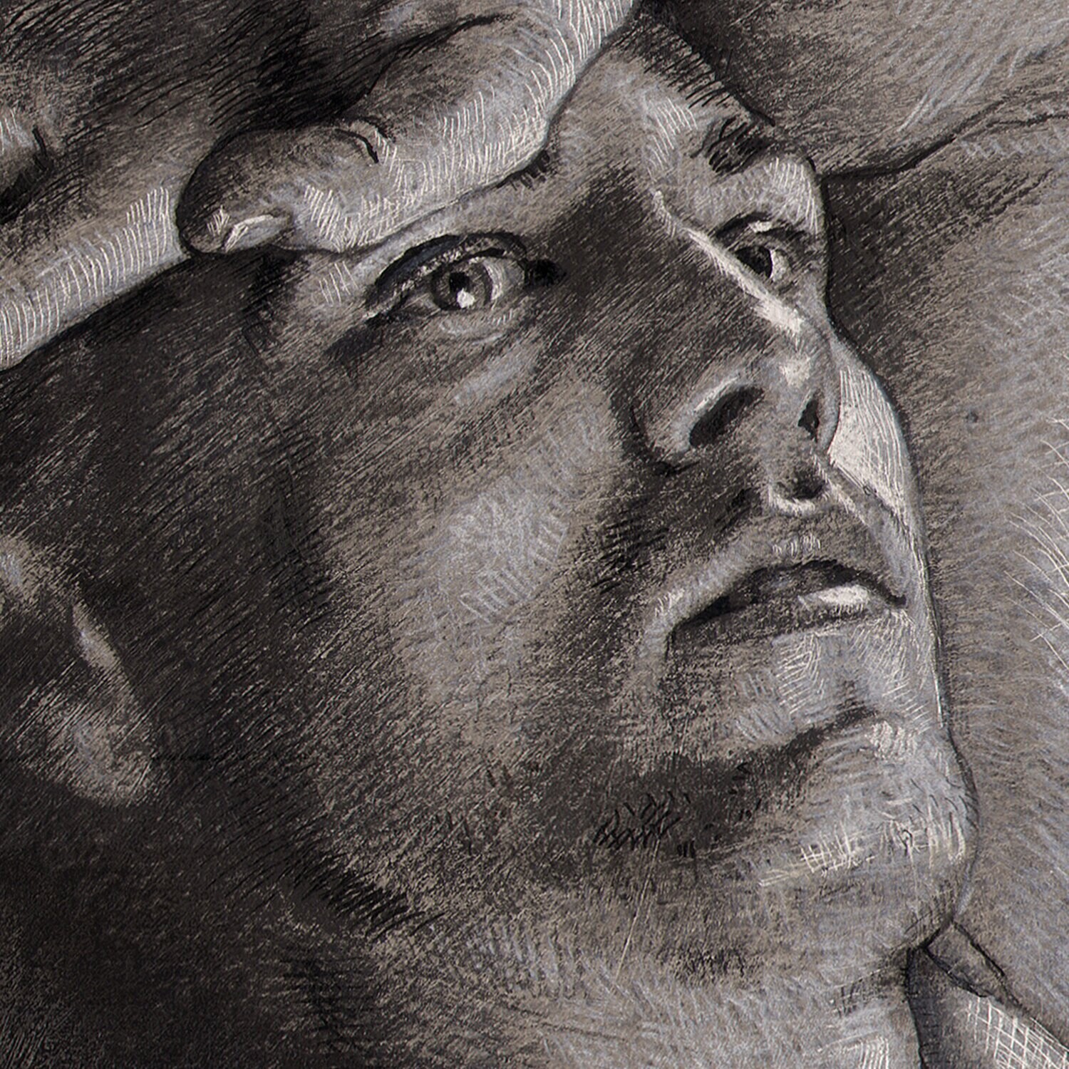 "Turn" Original Grisaille Work on Paper | Free Shipping Worldwide
