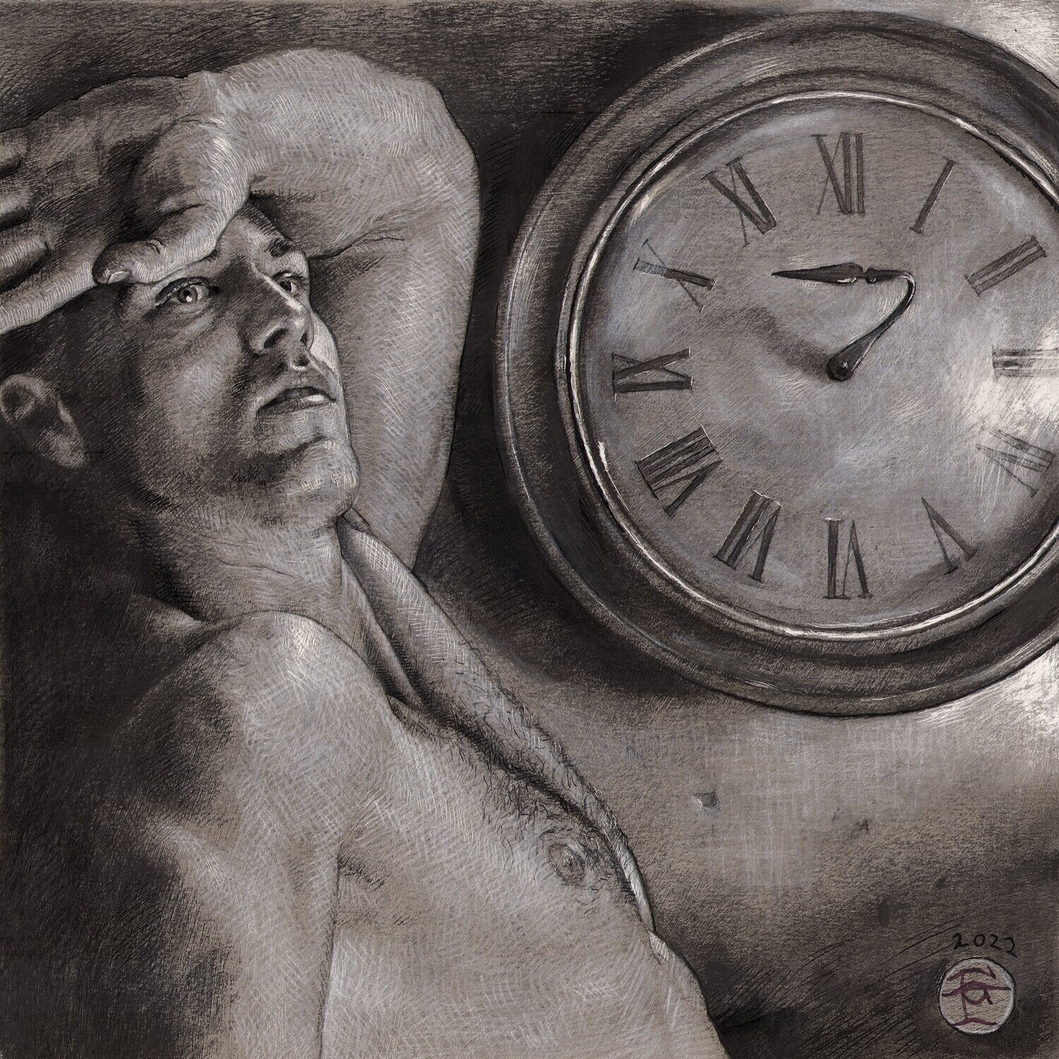 &quot;Turn&quot; Original Grisaille Work on Paper | Free Shipping Worldwide