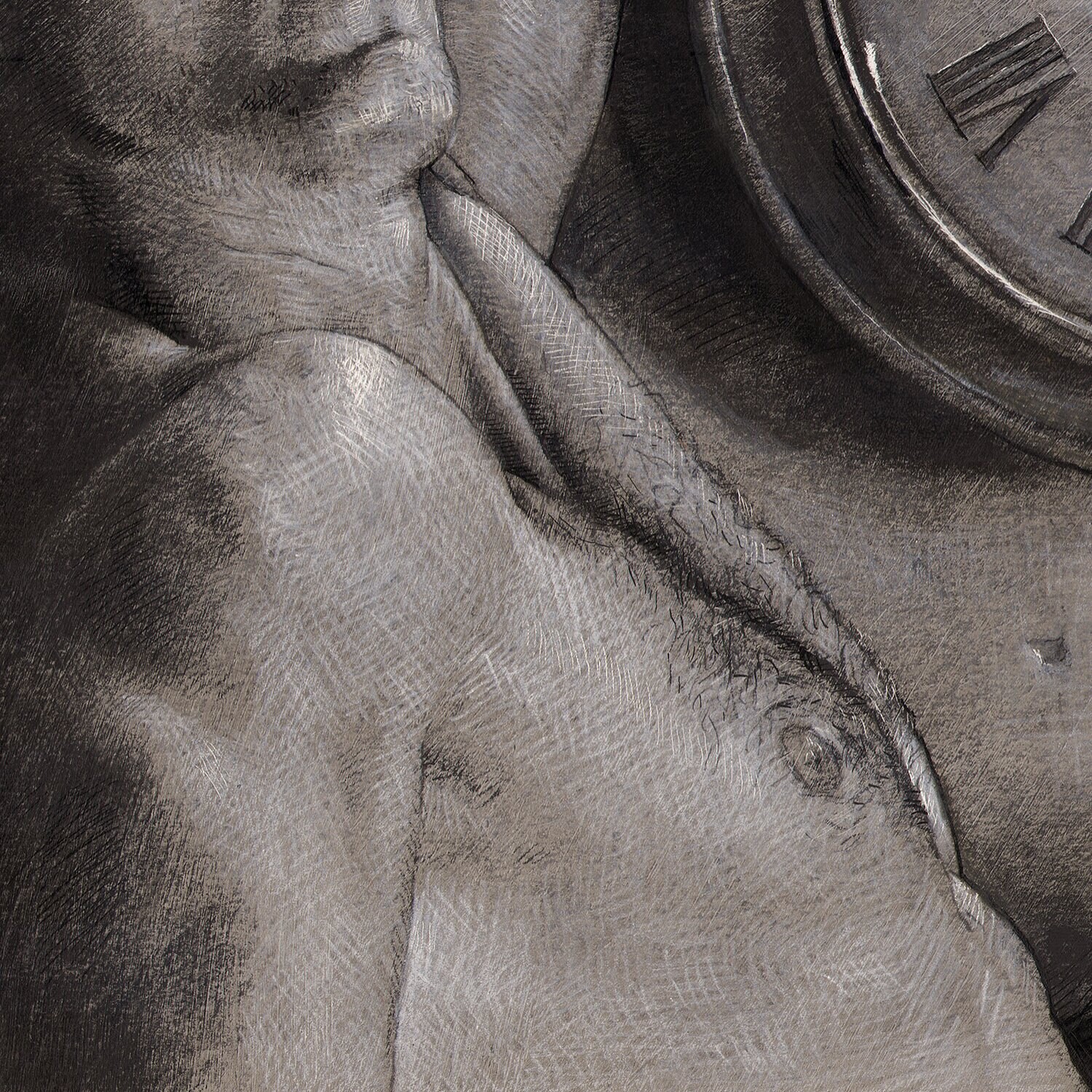 "Turn" Original Grisaille Work on Paper | Free Shipping Worldwide