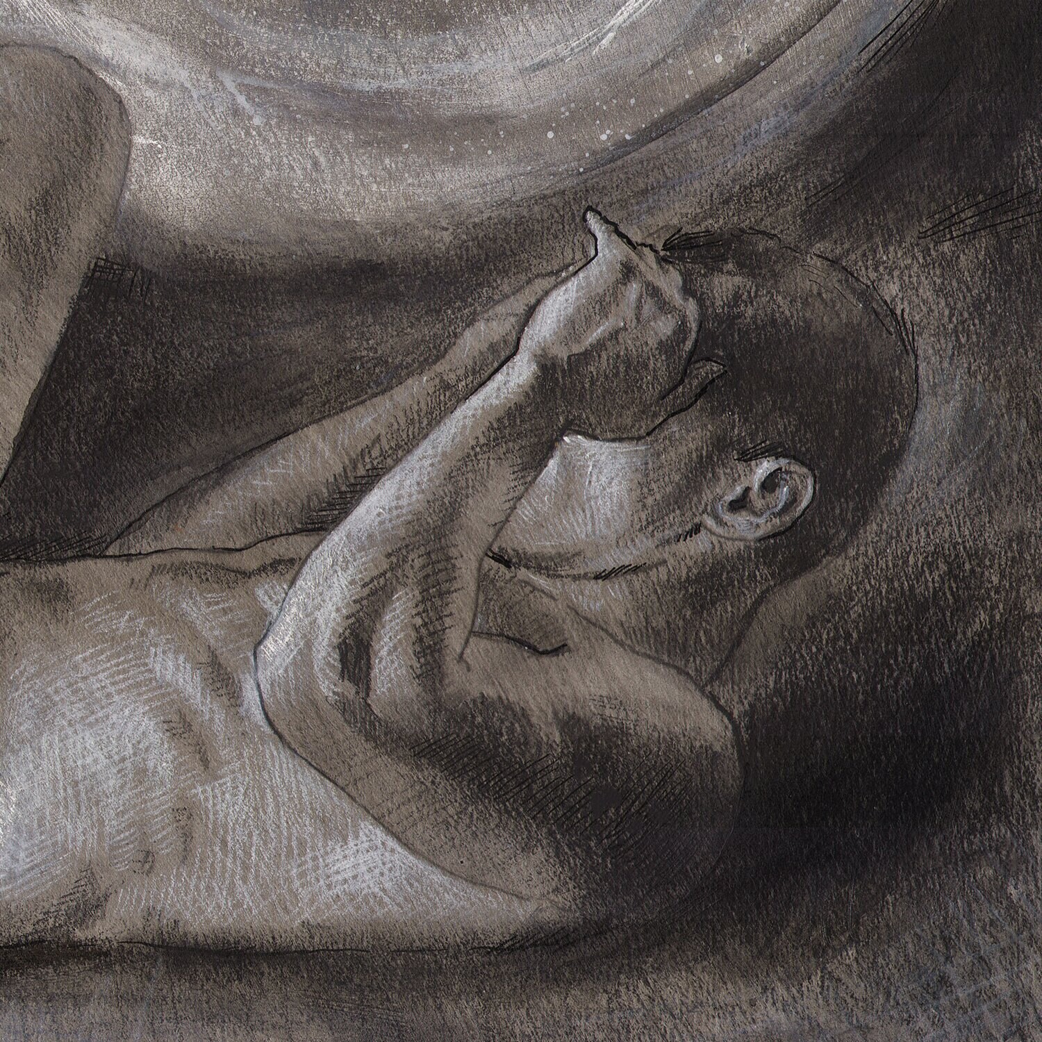 "The Storm Kicker" Original Grisaille Work on Paper | Free Shipping Worldwide