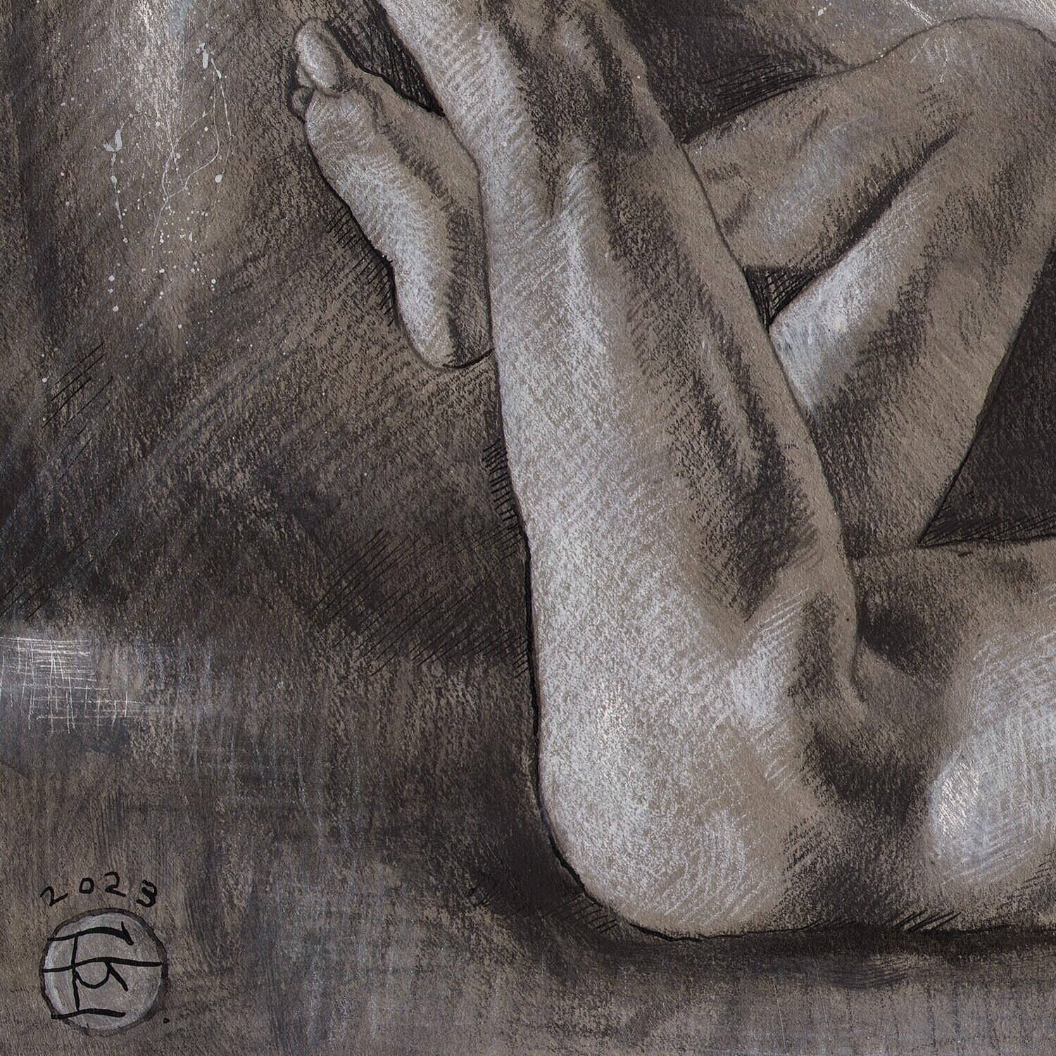 "The Storm Kicker" Original Grisaille Work on Paper | Free Shipping Worldwide