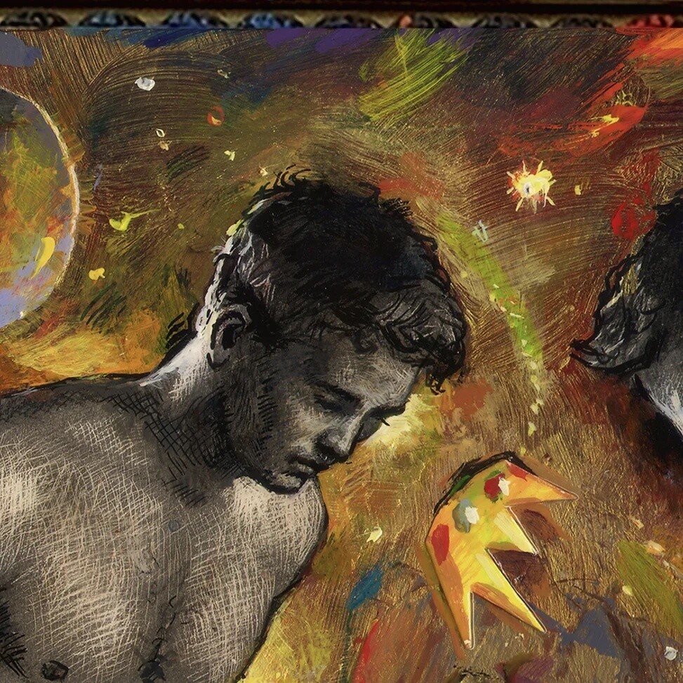 "Hope Springs from the Divide" Original Mixed-Media Work with Integral Artist's Frame | Free Shipping Worldwide