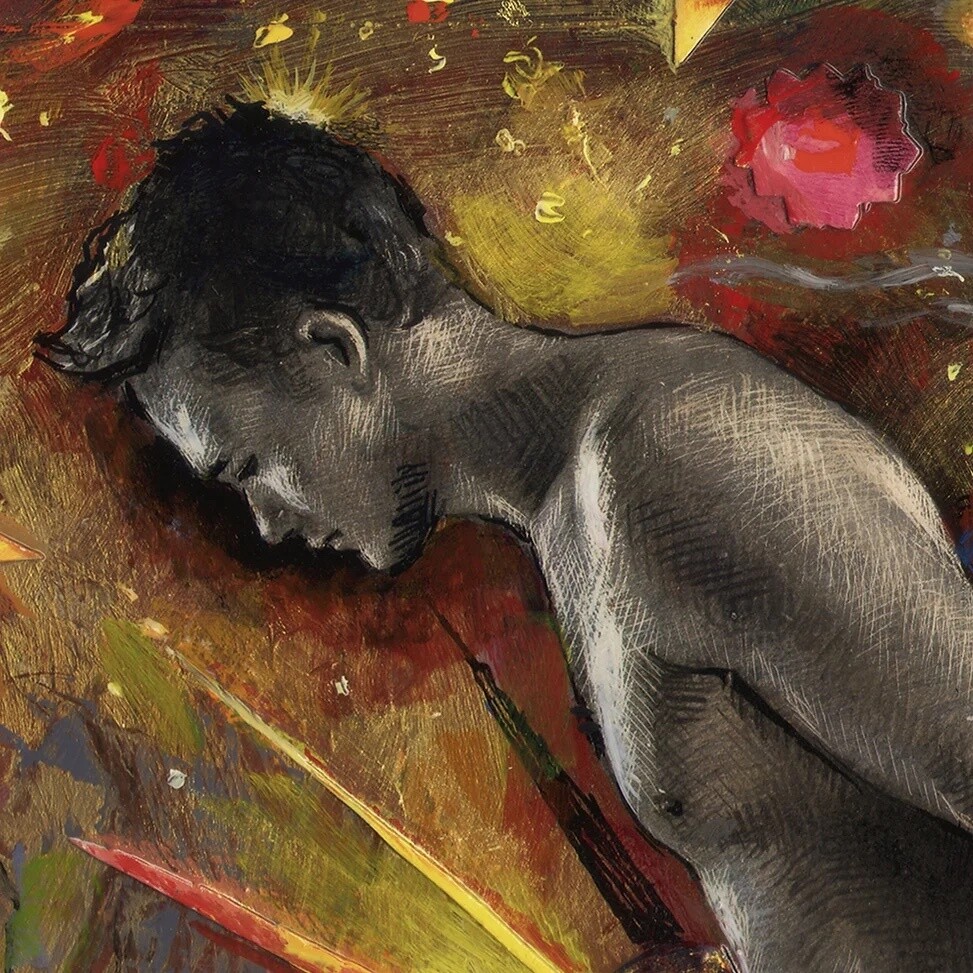 "Hope Springs from the Divide" Original Mixed-Media Work with Integral Artist's Frame | Free Shipping Worldwide