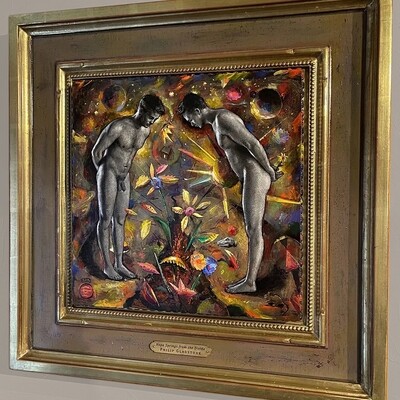 &quot;Hope Springs from the Divide&quot; Original Mixed-Media Work with Integral Artist&#39;s Frame | Free Shipping Worldwide
