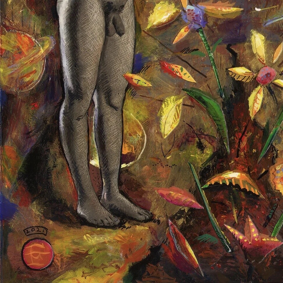 "Hope Springs from the Divide" Original Mixed-Media Work with Integral Artist's Frame | Free Shipping Worldwide