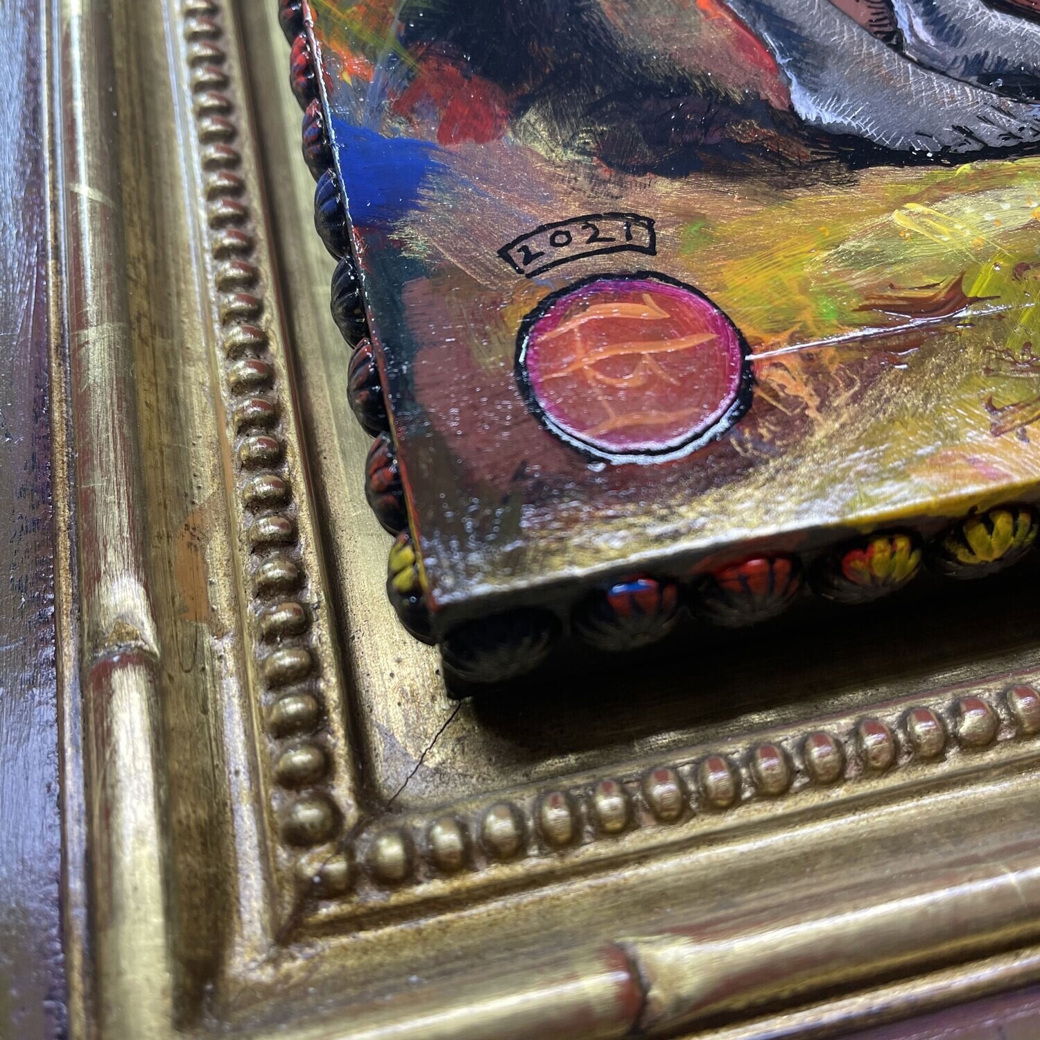 "Hope Springs from the Divide" Original Mixed-Media Work with Integral Artist's Frame | Free Shipping Worldwide