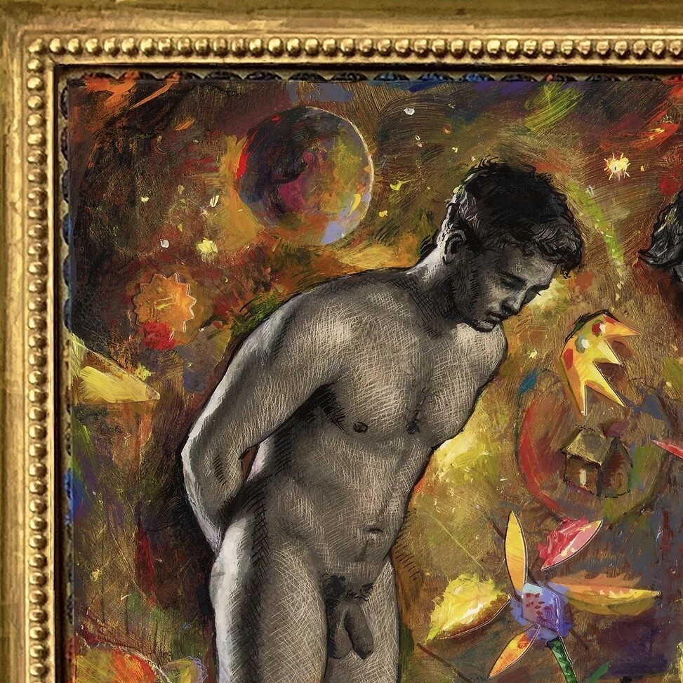 "Hope Springs from the Divide" Original Mixed-Media Work with Integral Artist's Frame | Free Shipping Worldwide