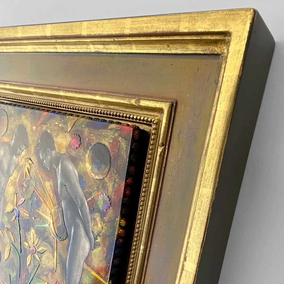 "Hope Springs from the Divide" Original Mixed-Media Work with Integral Artist's Frame | Free Shipping Worldwide