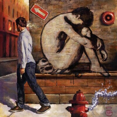 &quot;Banksy Sleeps (Where There&#39;s Smoke There&#39;s Fire)&quot; Original Painting on Panel | Free Shipping Worldwide
