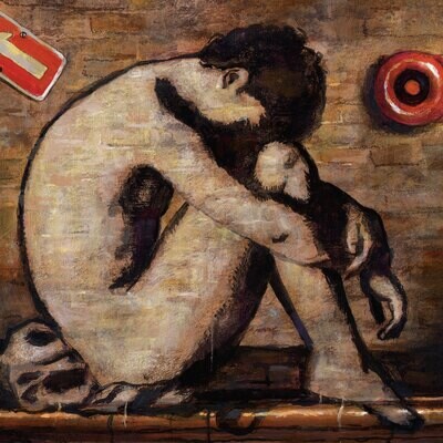 "Banksy Sleeps (Where There's Smoke There's Fire)" Original Painting on Panel | Free Shipping Worldwide