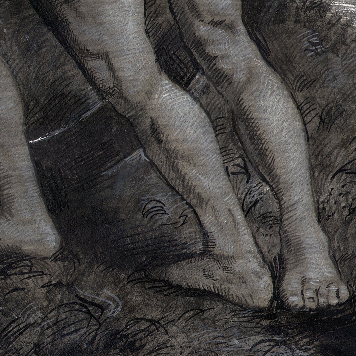 "The Wheel" Original Framed Grisaille Work on Paper | Free Shipping Worldwide