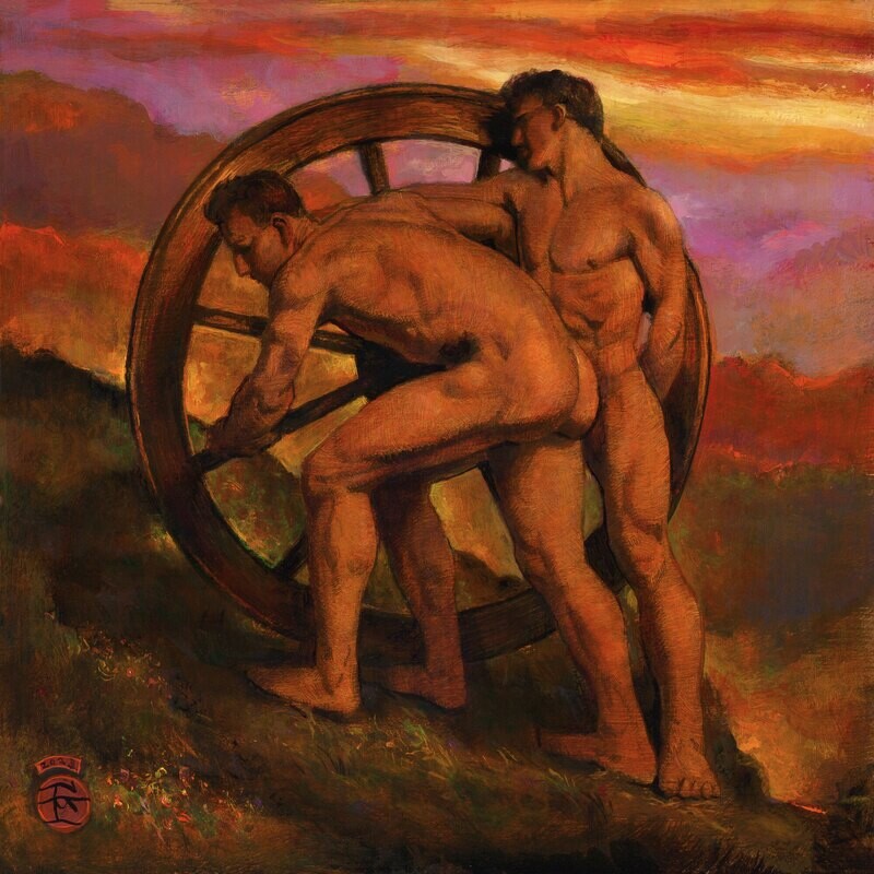 "The Wheel" Original Painting on Panel | Free Shipping Worldwide