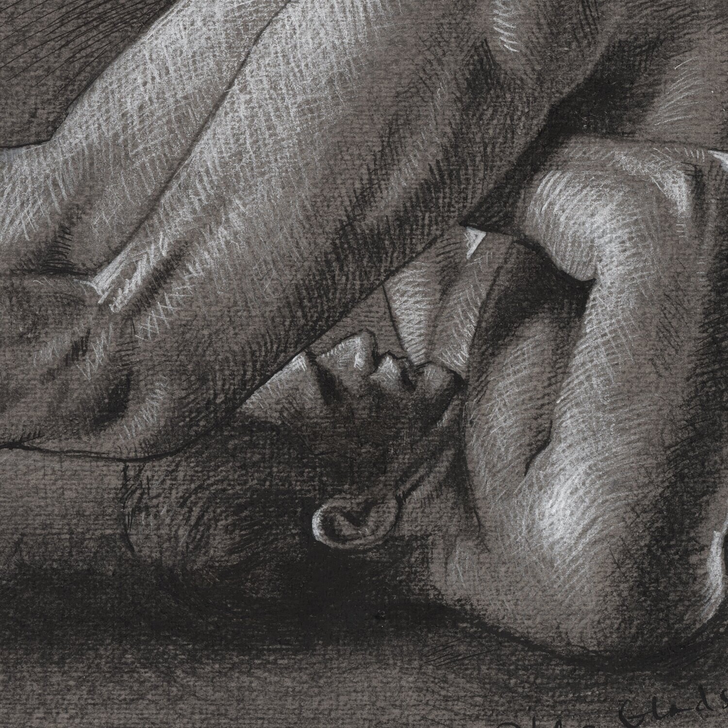 "The Folding In" Original Grisaille Work on Paper | Free Shipping Worldwide