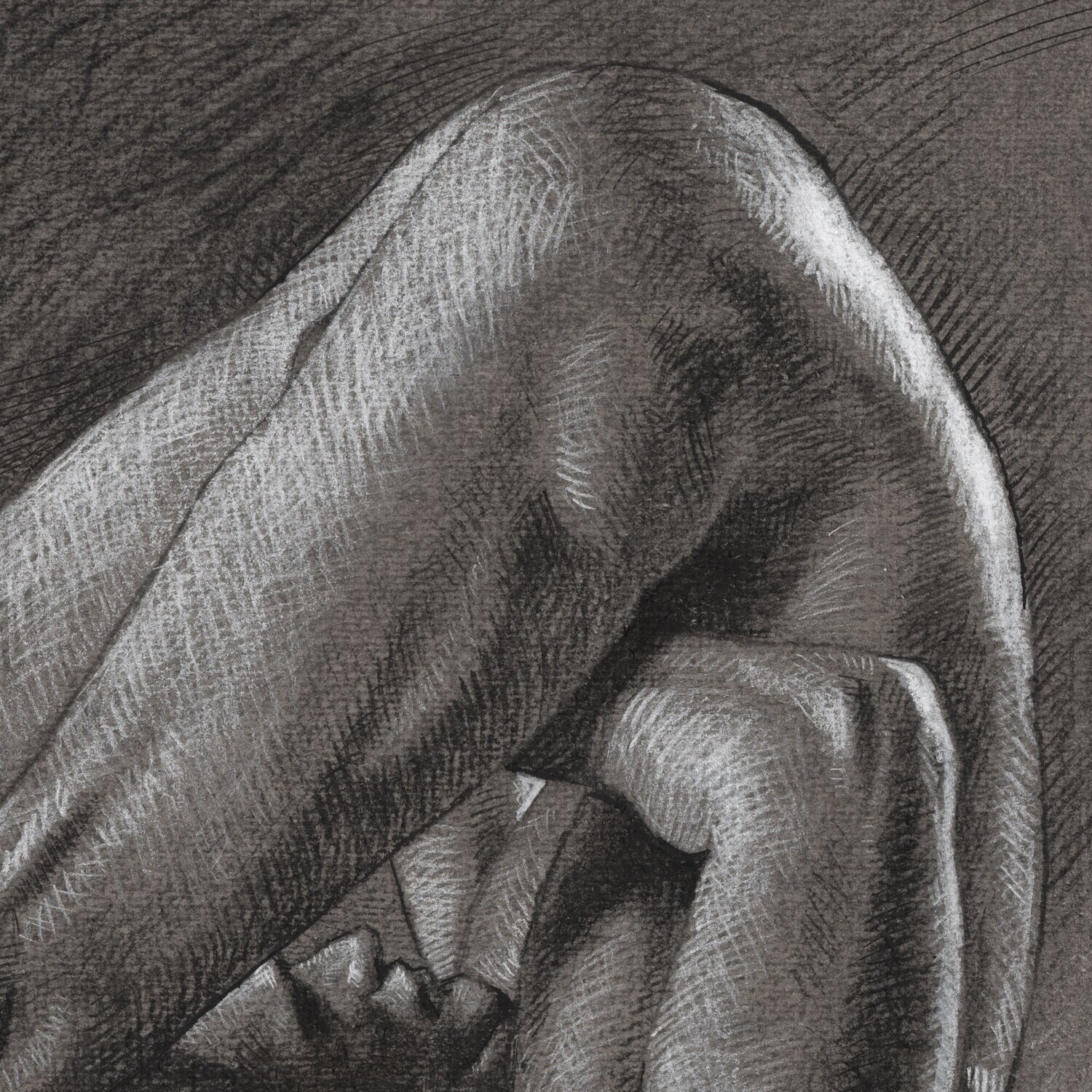 "The Folding In" Original Grisaille Work on Paper | Free Shipping Worldwide