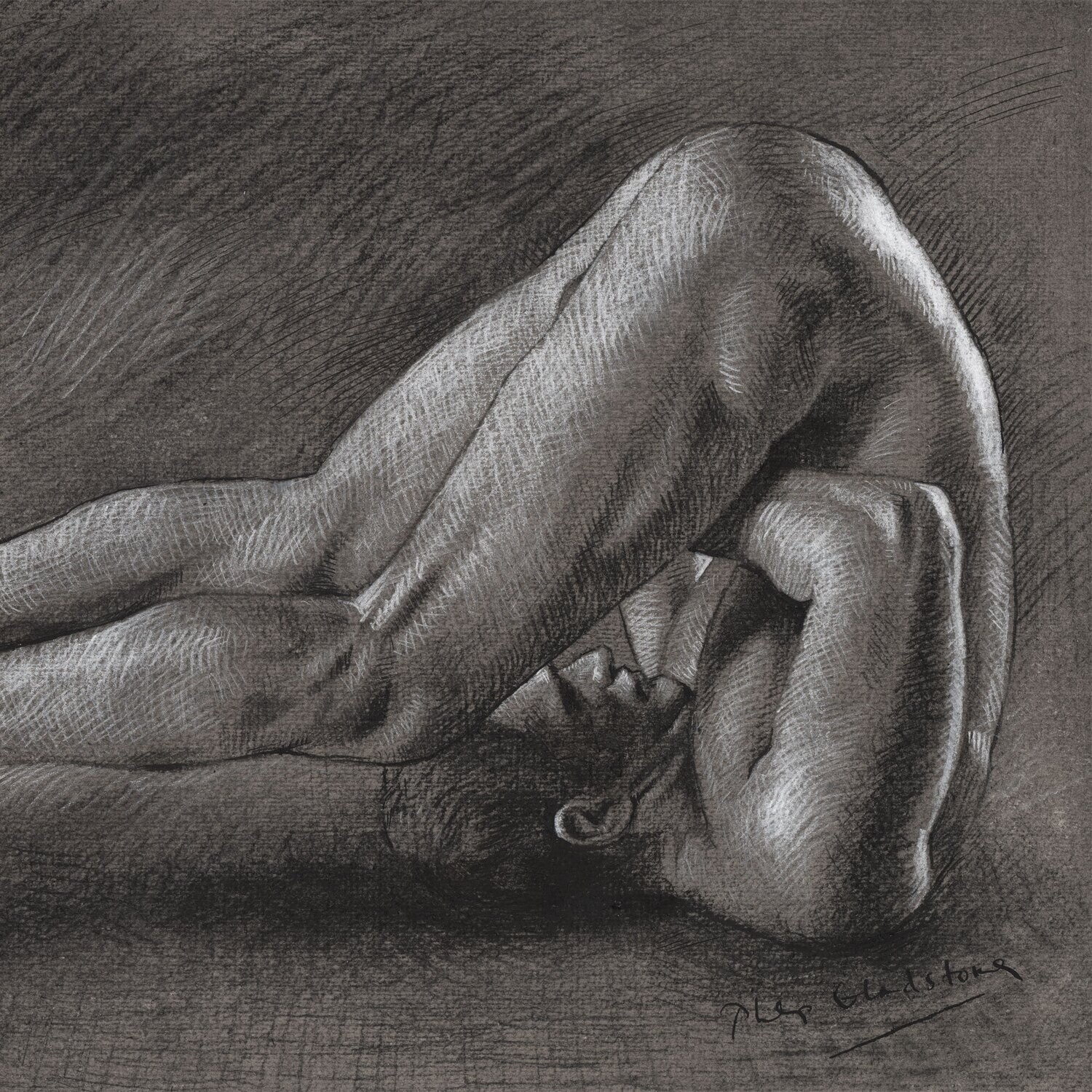 "The Folding In" Original Grisaille Work on Paper | Free Shipping Worldwide