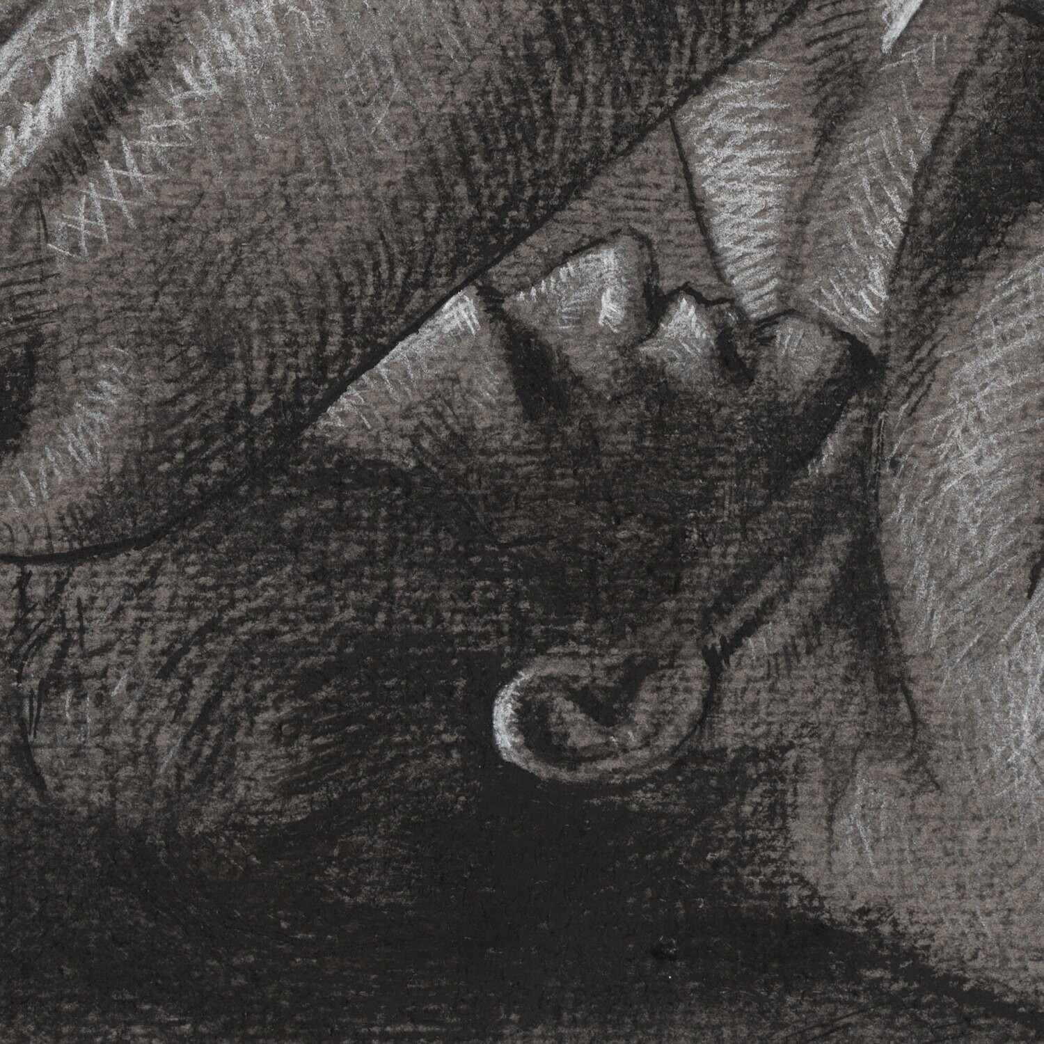"The Folding In" Original Grisaille Work on Paper | Free Shipping Worldwide