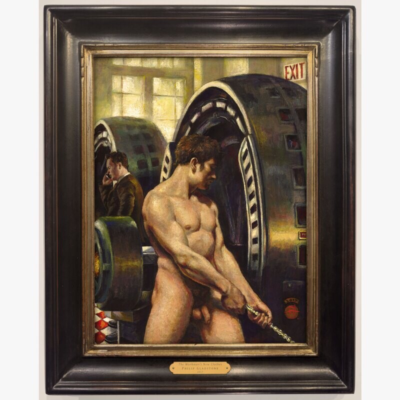"The Workman's New Clothes" Original Framed Painting on Panel | Free Shipping Worldwide