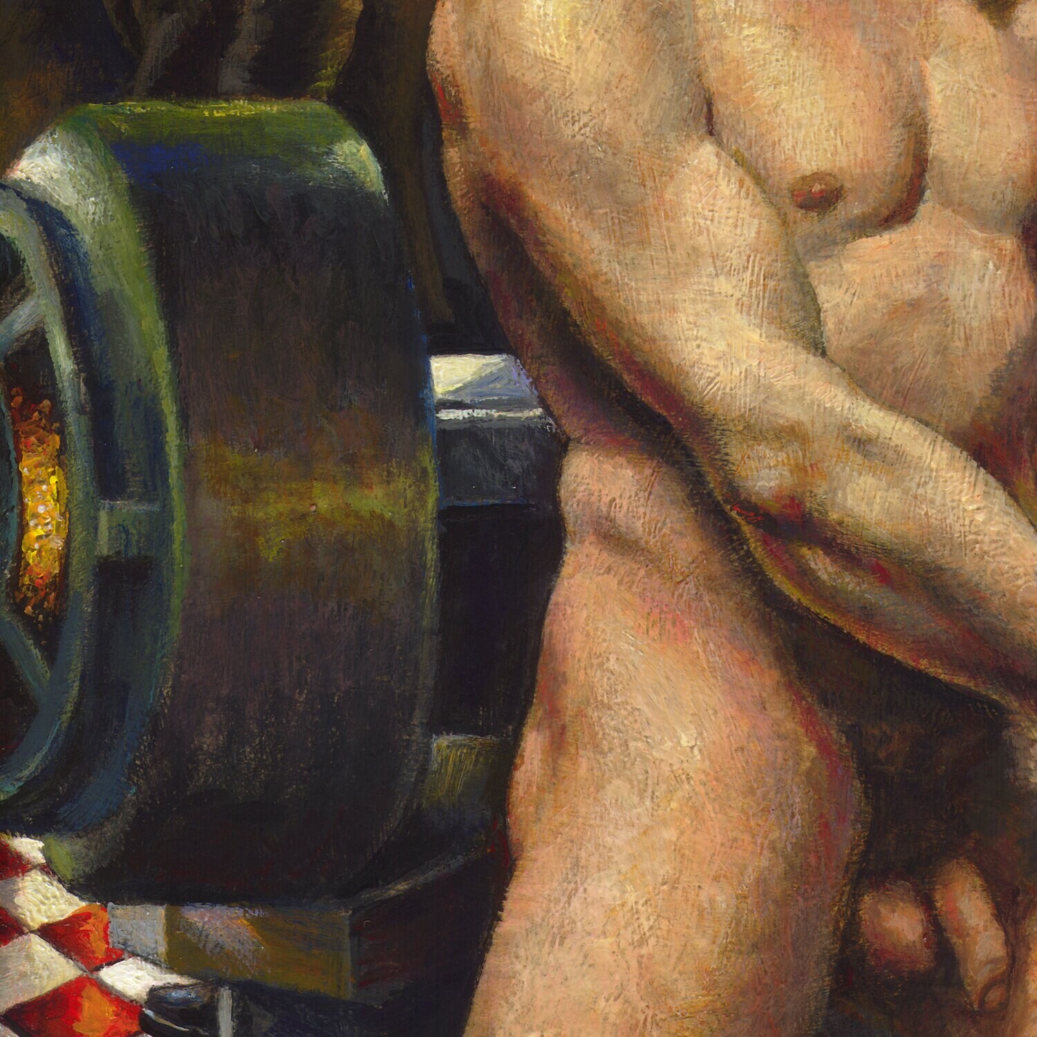 "The Workman's New Clothes" Original Framed Painting on Panel | Free Shipping Worldwide