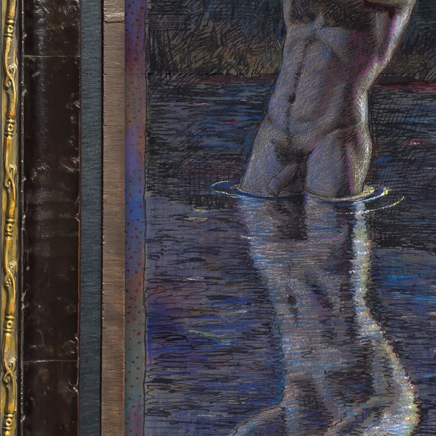 "Please" Original Framed Mixed-Media Work on Paper | Free Shipping Worldwide
