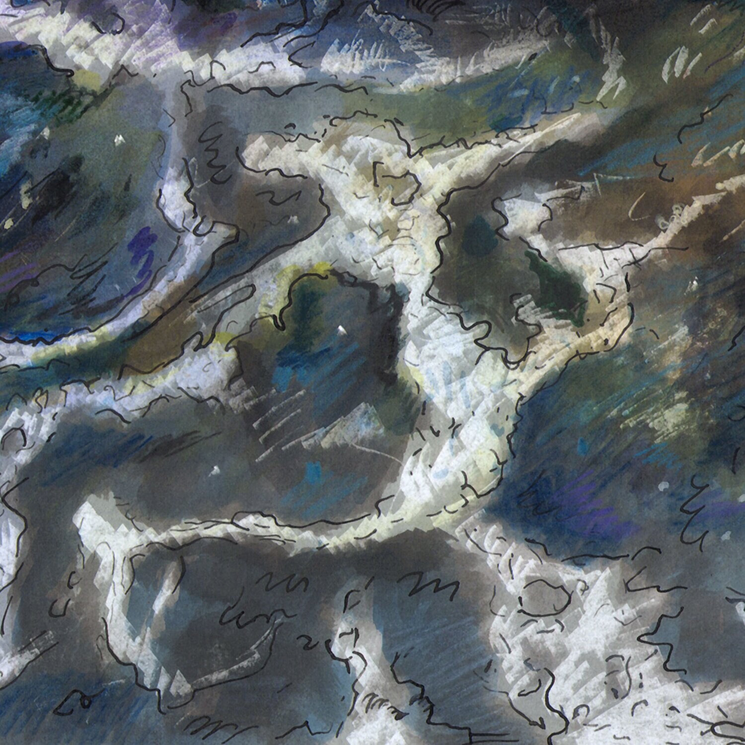 "The Drift" Original Mixed-Media Work on Paper | Free Shipping Worldwide