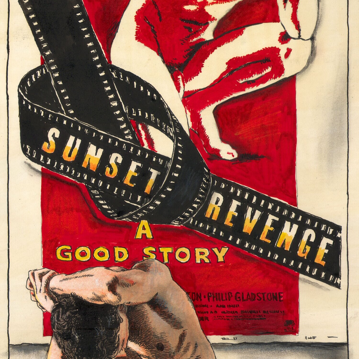"The Angry Young Filmmaker" Original Mixed-Media Work on Paper | Free Shipping Worldwide