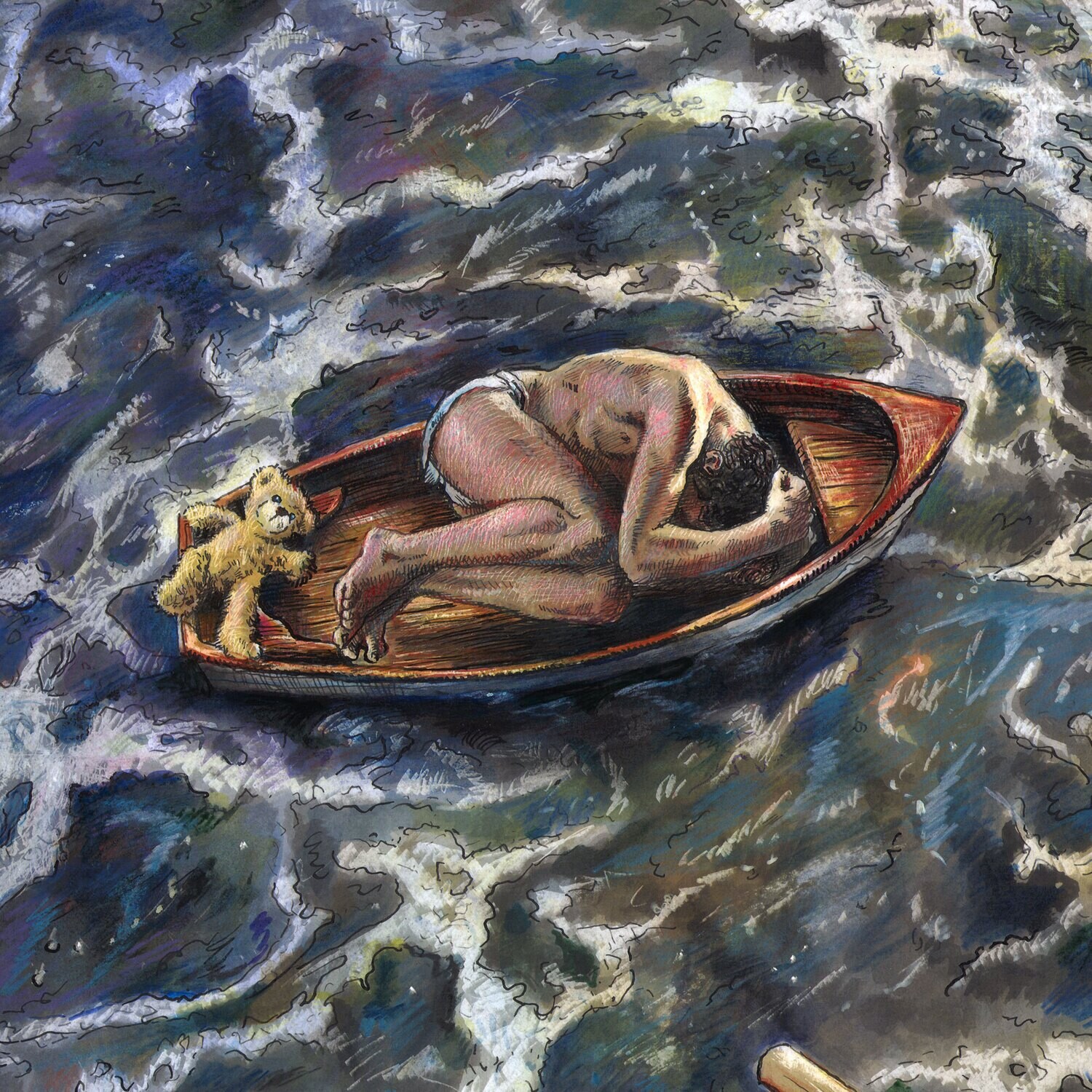 "The Drift" Original Mixed-Media Work on Paper | Free Shipping Worldwide
